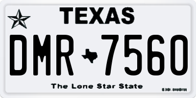TX license plate DMR7560