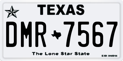 TX license plate DMR7567