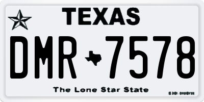 TX license plate DMR7578