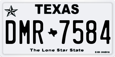 TX license plate DMR7584