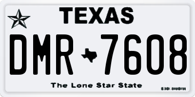 TX license plate DMR7608
