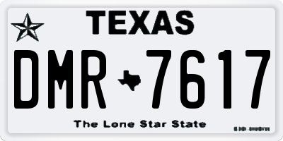 TX license plate DMR7617