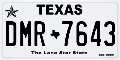 TX license plate DMR7643
