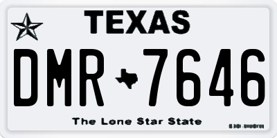 TX license plate DMR7646