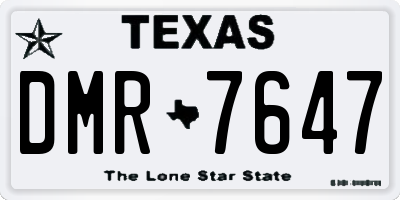 TX license plate DMR7647