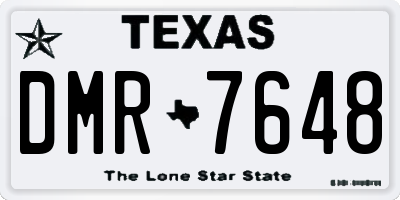 TX license plate DMR7648