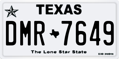 TX license plate DMR7649