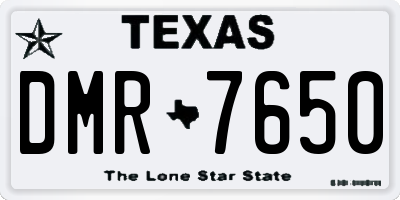 TX license plate DMR7650