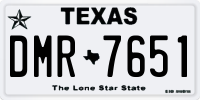 TX license plate DMR7651