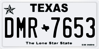 TX license plate DMR7653