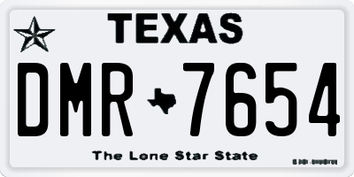 TX license plate DMR7654