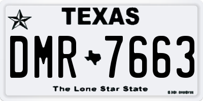 TX license plate DMR7663