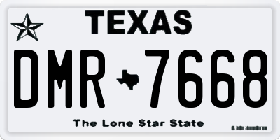 TX license plate DMR7668