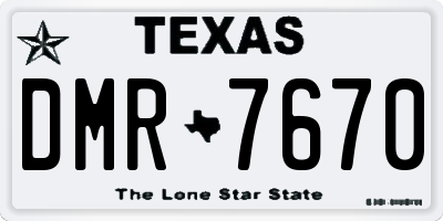 TX license plate DMR7670