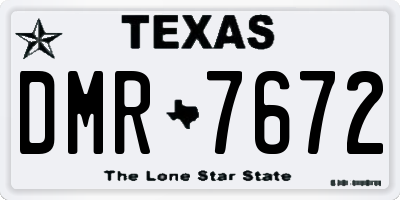 TX license plate DMR7672