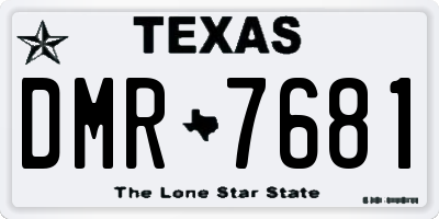 TX license plate DMR7681