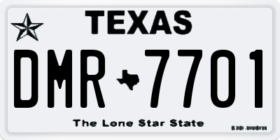 TX license plate DMR7701