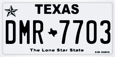 TX license plate DMR7703
