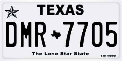 TX license plate DMR7705
