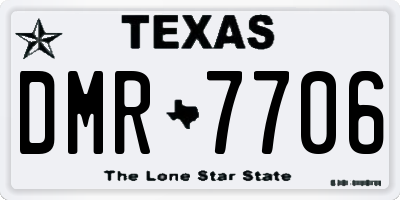 TX license plate DMR7706
