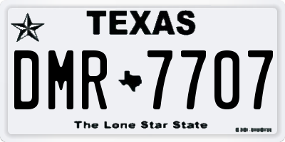 TX license plate DMR7707
