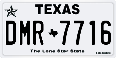 TX license plate DMR7716