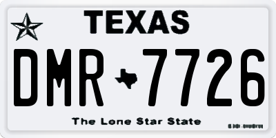 TX license plate DMR7726