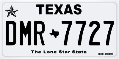 TX license plate DMR7727