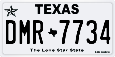 TX license plate DMR7734