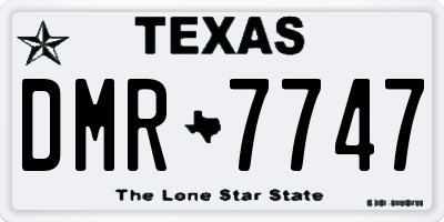 TX license plate DMR7747