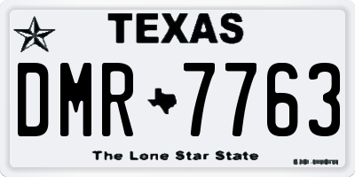 TX license plate DMR7763