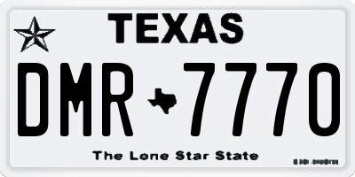 TX license plate DMR7770