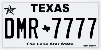 TX license plate DMR7777
