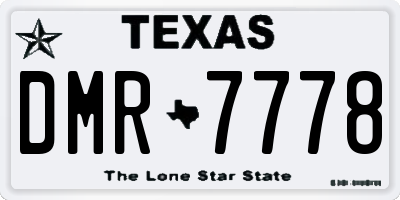 TX license plate DMR7778
