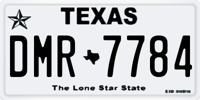 TX license plate DMR7784
