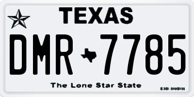 TX license plate DMR7785
