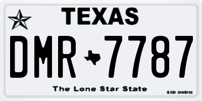 TX license plate DMR7787
