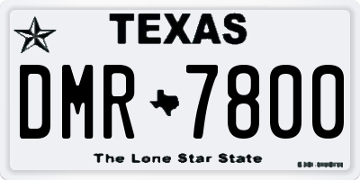 TX license plate DMR7800