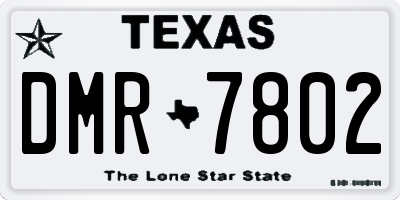TX license plate DMR7802