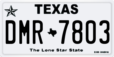 TX license plate DMR7803