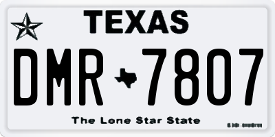 TX license plate DMR7807