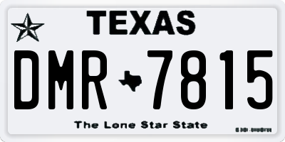 TX license plate DMR7815