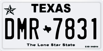 TX license plate DMR7831