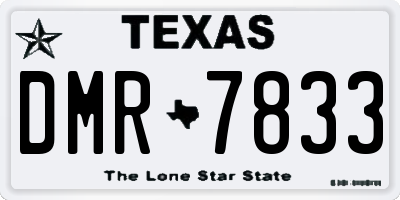 TX license plate DMR7833