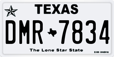 TX license plate DMR7834