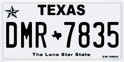TX license plate DMR7835