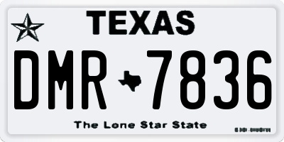 TX license plate DMR7836