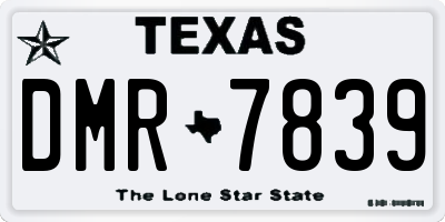 TX license plate DMR7839