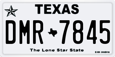 TX license plate DMR7845