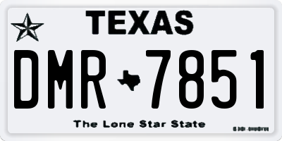 TX license plate DMR7851